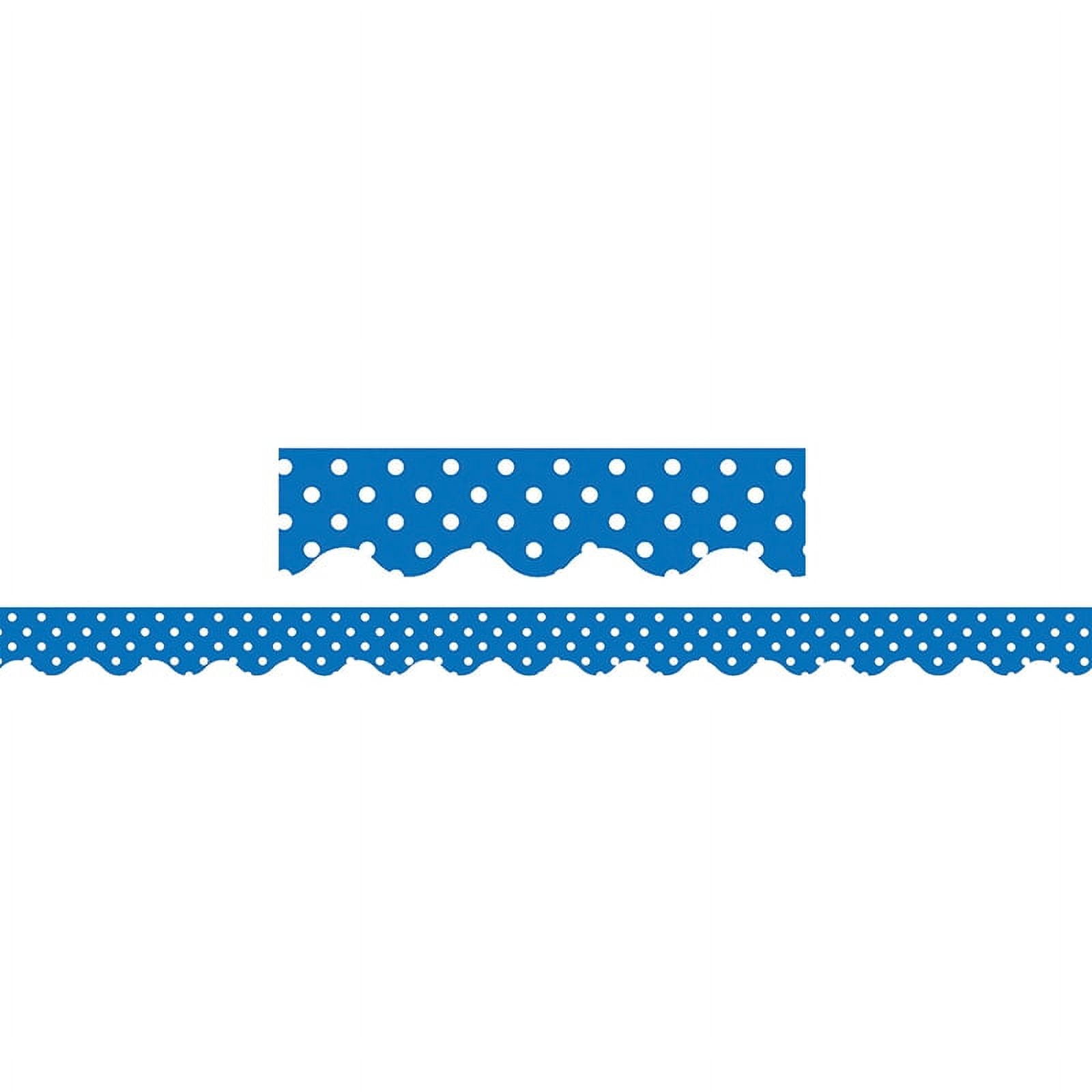 Blue Border chocoNekoβ Teacher Created Resources Blue w/ White Polka Dots Border, 35 ft