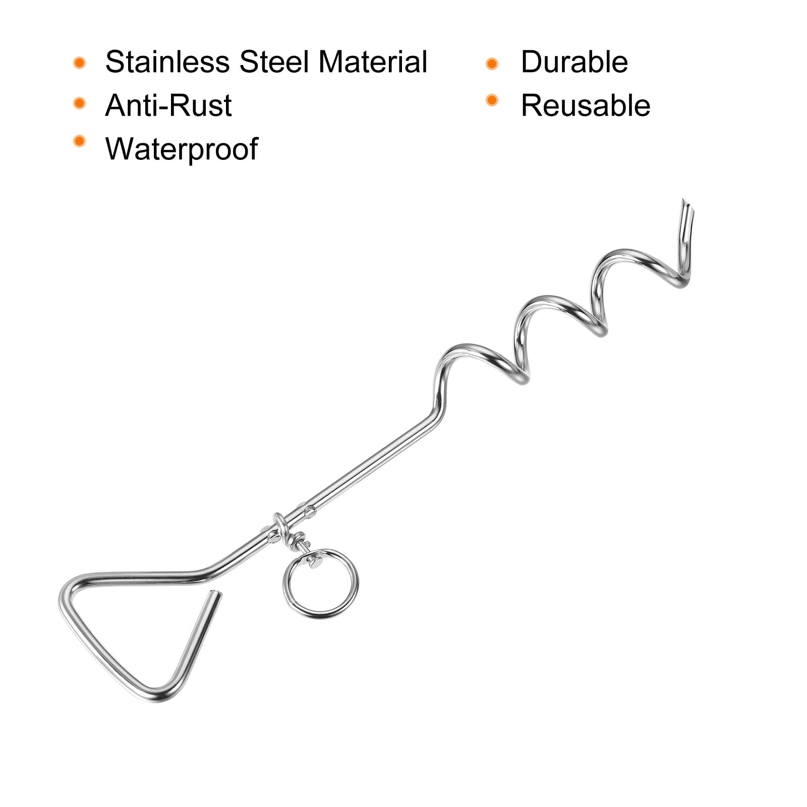 Unique Bargains Stainless Steel Heavy Load Ground Peg Spiral Tent Stake