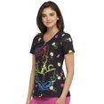 thumbnail image 6 of Tooniforms Scrubs Top For Women V-Neck Print TF626, 6 of 7