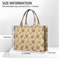 thumbnail image 3 of Large Capacity Tote Bag,Yellow Highland Cow Flower Pattern Handbag Fashion Luxury Tote Bag,15.7"x13"x 5.1" Inches,Laptop Compatible, 3 of 6