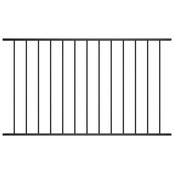 vidaXL Fence Panel Powder-coated Steel 5.6 ft x 3.3 ft Black