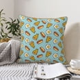 thumbnail image 6 of Fotbe Hot Dog Pizza Pattern Velvet Decorative Throw Pillow Covers with Elegant Piping, Soft Plush Cushion Cover for Sofa, Bed, Car, Office-20"x20", 6 of 8