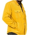 thumbnail image 5 of IYTR Men's Corduroy Jacket Button Up Long Sleeve Shirt Winter Warm Outwear Thick Solid Color Overcoat Outdoor Jacket Yellow M, 5 of 6