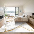 thumbnail image 3 of ODIKA 8'x10' Machine Washable Non-Slip Area Rug, Abstract Gold High Traffic Rug, White, 1067626, 3 of 7