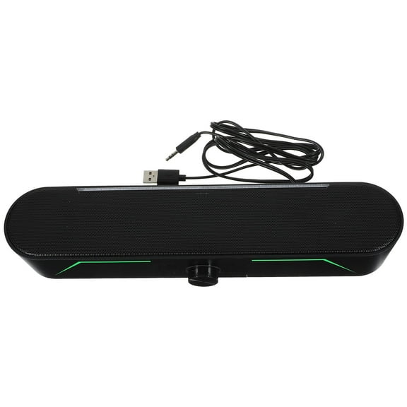 KONTONTY Standing Sound Bar Home Speaker with LED Lighting for Desktop and Tablet in Black