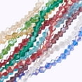 thumbnail image 1 of 10 hebras de cuentas de vidrio facetadas bicónicas con baño de color AB, colores mixtos, con orificio de 4x4 mm (1 mm), 118 piezas por hebra., 1 of 2