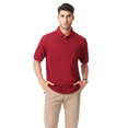 thumbnail image 3 of Zfeel Men's Casual Polo Shirt, 60/40 Cotton/Poly Blend, Short Sleeve Pique Knit with Collar, Cherry Red, 5XL, 3 of 5