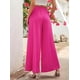 thumbnail image 5 of Pantalones de Mujer con Cintura Elástica, Estilo Informal, Holgados, de Pierna y Bolsillos. Rosa Roja S, 5 of 7