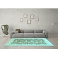 thumbnail image 3 of Ahgly Company Indoor Round Oriental Light Blue Traditional Area Rugs, 6' Round, 3 of 4