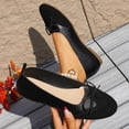thumbnail image 2 of YHAJDS Ballet Flats for Women Solid Color Bow Vintage Slip On Round Toe Soft Sole Loafer Office Flat Shoes, 2 of 10
