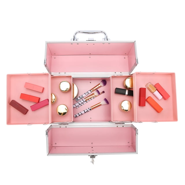 Bolsa de Maquilla de Vije, Organizador de Maquillaje, Estuche de Tren Cosmético, Caja de Artículos de Tocador Multifuncional de Gran Capacidad Con Divisor, Caja de