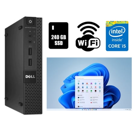 Restored Dell OptiPlex 9020 Desktop Computer Micro Core i5 16GB Ram 240GB SSD Wi-Fi Windows 11 Pro (Refurbished)
