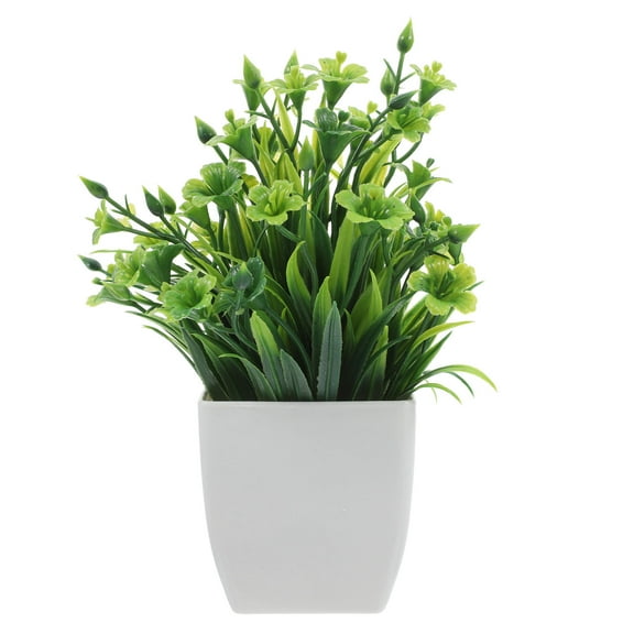 TITINICE Plastic Faux Potted Plant for Indoor Decoration Realistic Green Small Artificial Plant