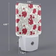 thumbnail image 2 of Naloa Leaves And Anemone Flowers In Red Grey Night Lights Plug into Wall, Dusk to Dawn Sensor Warm White Led Night Light 0.5W, Nightlight suit for Adults, Bedroom, Bathroom, Hallway, Kitchen, 2 of 5
