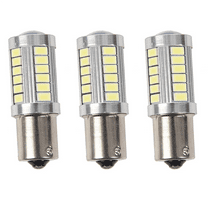 3X BA15S 12V White LED Sidelight Indicator Car Light Bulb 1156 P21W Silver 33-LED