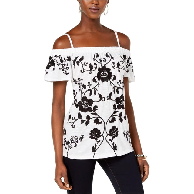 Blusa Floral con hombros descubiertos I-N-C Mujer XXL