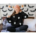 thumbnail image 6 of KimSoong Women Halloween Sweatshirt Oversized Sequin Ghost Shirts Spooky Season Halloween Sweater Crew Neck Fall Pullover Tops, 6 of 6