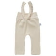 thumbnail image 2 of Odeerbi 5-14M Infant Girls Rib Knit Cotton Overall Pants Children's Lace Trim Jumpsuit Romper Backpack Long Pants Spring Fall High Waist Suspenders Bottoming Pants Beige, 2 of 6