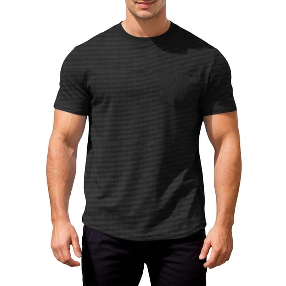 Mens Tshirt Short Sleeve Crewneck Shirts Lightweight Black T Shirt Men Casual Shirt