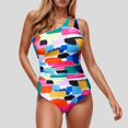 thumbnail image 2 of Women One Shoulder Sexy Swimsuit Full Coverage Bathing Suit Keyhole Design Comfortable Swimwear For Beach Pool, 2 of 4