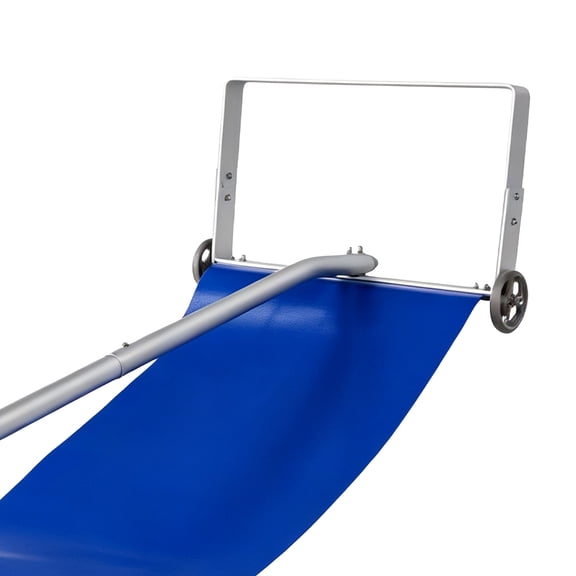 Ktaxon 20ft Roof Snow Rake with Wheels, 5-Section Aluminum Pole, Blue PE Slide Fabric, Extendable