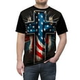 thumbnail image 5 of American Patriot cross AOP unisex T-shirt., 5 of 7