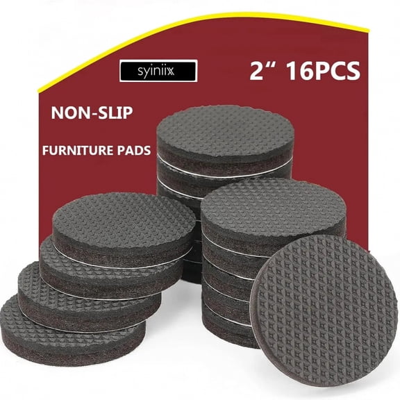 "16pcs Non Slip Furniture Pads - 2"" Furniture Grippers for Hardwood Floors - Anti Slide Furniture Protector for Couch