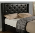 thumbnail image 5 of Oliver and Smith Queen Upholstered Leather Platform Bed Frame Brown - 51 Inch Button Tufted Headboard - Leather Upholstered Bed Slat Support - Easy Assembly, 5 of 6