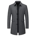 thumbnail image 2 of Mens Solid Color Mid Length Business Casual Long Sleeved Lapel Suit Jacket, 2 of 9