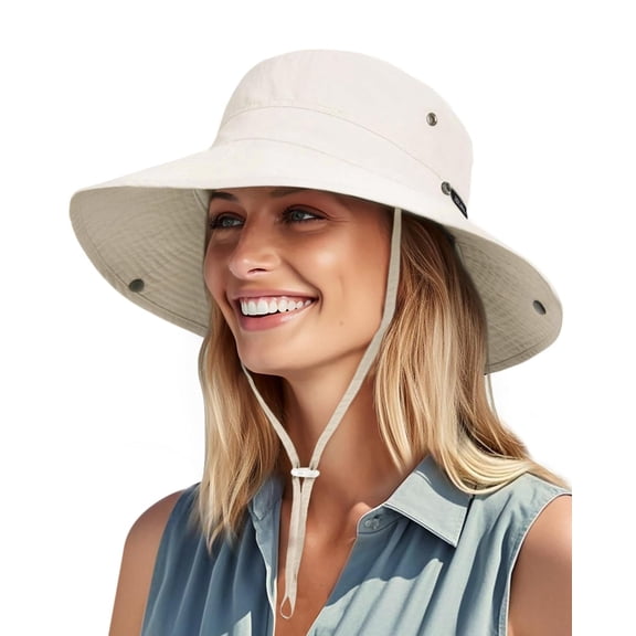 FURTALK Sun Hats for Women Ponytail UPF 50 Beach Summer Hat Wide Brim Packable Cowboy Hat
