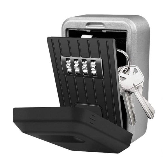 Wall-mounted key safe , mini storage key box key storage lock box with 4 digit combination waterproof cover for outdoor use ,Upgraded Security Combination Lock