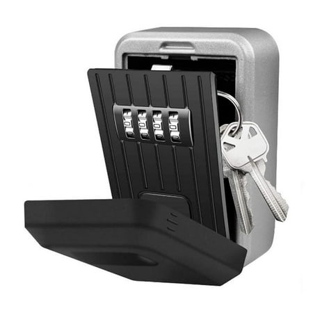 Wall-mounted key safe mini storage key box key storage lock box with 4 digit combination waterproof cover for outdoor use Easy Installation