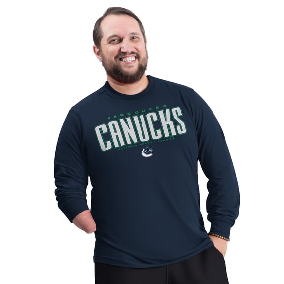 Men's G-III Sports by Carl Banks Blue Vancouver Canucks Adaptive Mesh Effect Long Sleeve T-Shirt