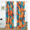 thumbnail image 2 of Rusty Orange and Turquoise Blue Random Blackout Curtains for Living Room Bedroom 55W x 72/84L Insulated Window Drapes 2 Panels, 2 of 6