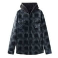 thumbnail image 2 of Mens Shacket Hoodie Plaid Fleece Lined Zipper Long Sleeve Shirt for Men with Pockets for Daily Winter Warm Casual Fleece Jacket, 2 of 9