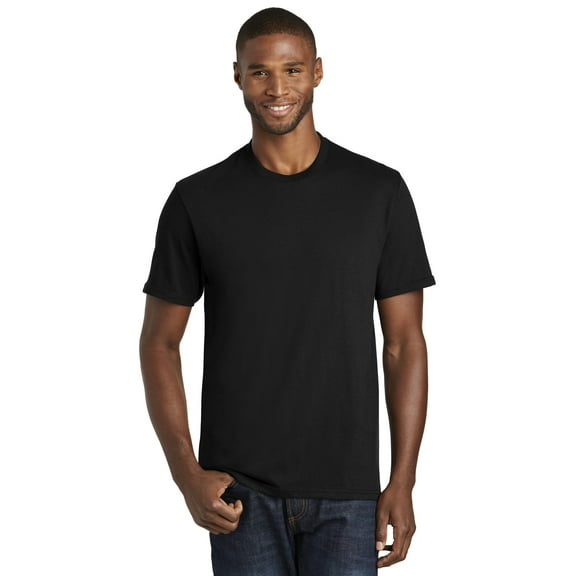 Port Co Adult Male Men Plain Short Sleeves T-Shirt Jet Black 3X-Large