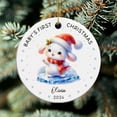 thumbnail image 3 of Bunny Xmas Ornament, Customized Name Baby First Year Gift, Bunny Baby Gift from New Parents, Personalized 2025 Baby's 1st Xmas Ornament, Newborn Ceramic Ornament, Baby 1st Christmas Ornament 6LPu9j, 3 of 6