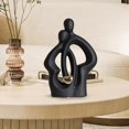 thumbnail image 3 of Esquirla Ceramic Couple Sculpture Couple Statue Modern Decor Hugging Couple Figurine for Wedding Gifts Bedroom Home Desktop Decoration Black, 3 of 6