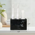 thumbnail image 6 of INCTUO Toothbrush Holder, 3 Slots Electric Toothbrush and Toothpaste Holder, Resin Bathroom Countertop Storage Bathroom Accessories Toothbrush Stand for Vanity Counter Organizer Caddy - Black, 6 of 9