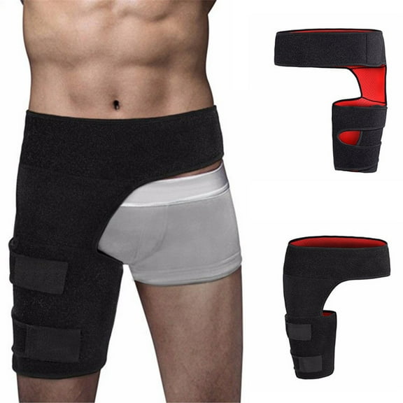 Hip Brace, Sciatica Pain Relief Brace, Groin Wrap with Thigh Hamstring Compression Sleeve, Hip Support Stabilizer for Hip Flexor Pull Injury for Men Women