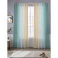 thumbnail image 2 of Teal Ombre Sheer Curtains 108 Inch Length 2 Panels for Living Room, Modern Yellow Gradient Farmhouse Art Voile Kitchen Curtain Set, Luxury Privacy Drapes Window Treatment for Bedroom, 2 of 7