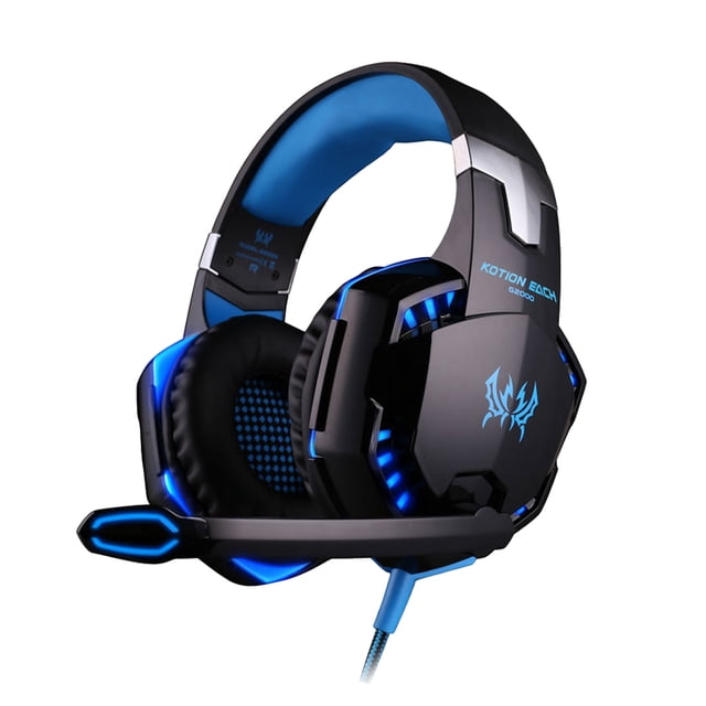 Auriculares para juegos HiFi estéreo envolventes con cancelación de ruido con micrófono HD para juegos de PC Computadoras Auriculares para juegos, azul Vogacara EL2426-01B