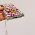 thumbnail image 4 of for Samsung Galaxy S25 Ultra Case with Wrist Strap Lanyard, Women 3D Bling Shiny Rhinestone Diamond Crystal Pearl Handmade Glitter Cute Cover Phone Case for Galaxy S25 Ultra (Hot Pink), 4 of 13