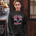 thumbnail image 4 of Just a Girl Who Loves Bigfoot Sweatshirt Sasquatch Fan Cryptid Cute Gift Vintage Sunset Wildlife Camping Crewneck, 4 of 7