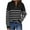 Black, variant on Aueoeo Women's Sweater, Women's Casual Long Sleeve Striped Zip Up Chunky Knit Sweaters Loose Pullover Sweater