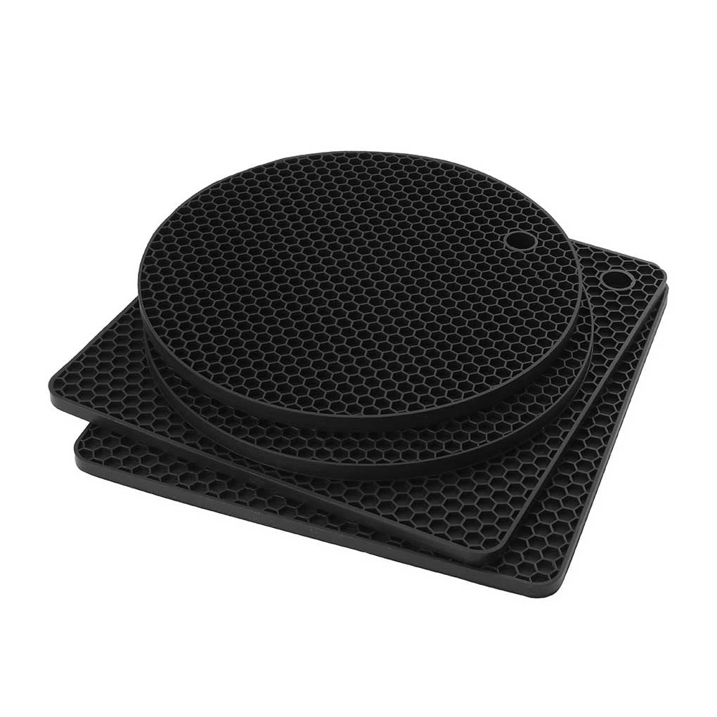 Heat Resistant Warm Silicone Rest Mats for Kitchen Counter Black – Urban  Home Finds