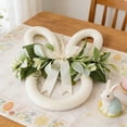 thumbnail image 7 of Flocked Bunny Head Wreath, Easter Wreath with Artificial Greenery, for Front Door Spring Hanging Decorations White, 7 of 7