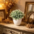thumbnail image 6 of Leodye 1PCS Mini Simulated Green Bonsai Potted Plant Artificial Desktop Ornament Natural Style Faux Flower Decor for office Bedroom Table Layout -6.3x6.3x6.3in, 6 of 6