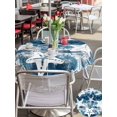 thumbnail image 5 of Outdoor Tablecloth with Umbrella Hole for Patio/Picnic/Party/Camping, Nautical Coastal Waterproof Table Cloth Round Cover Washable, Vintage Sunmmer Ocean Starfish Deep Blue (Dia 54"), 5 of 9