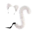 thumbnail image 1 of Disfraz de gato con diadema, orejas y cola, ideal para Halloween o cumpleaños. Color A, 1 of 9